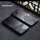 3D Engrave Natural Sandalwood Case for iPhone 13 12 11 Series