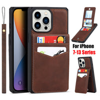 Flip Leather Wallet Credit Card Holder Strap Case for iPhone 13 12 11 Pro Max
