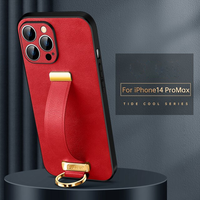 Luxury Leather Case with Portable Wristband Hand Strap Kickstand For iPhone 14 13 12 series