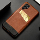 Mixed Splice PU Leather Card Slots Holder Case for S22 S21 S20 Ultra Plus FE