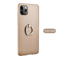 Ultra thin Metal Ring Bracket Matte PC Phone Case For iPhone 11 Series