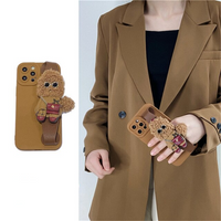 Cute Dog Biscuit Case With Plush Hand Strap For iPhone 14 13 12 series