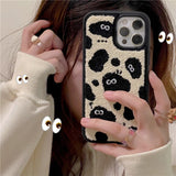 Fashion Cute Briquettes Plush Soft Silicone Case For iPhone 13 12 11 Series