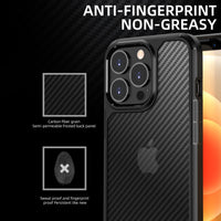Carbon Fiber Skin Transparent Airbag Case for iPhone 13 12 11 Series