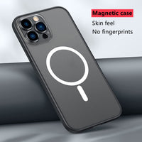 Luxury Frosted Magnetic Silicone Case with Metal Camera Protection for iPhone 13 12 11 Pro Max Mini