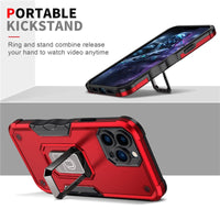 Armor Ring Holder Non Slip Bumper Magnetic Kickstand Shockproof Case For iPhone 13 12 11 series