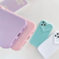 Ins 3D Stereo Love Heart Camera Girly Clear Case for iPhone 12 11 Series