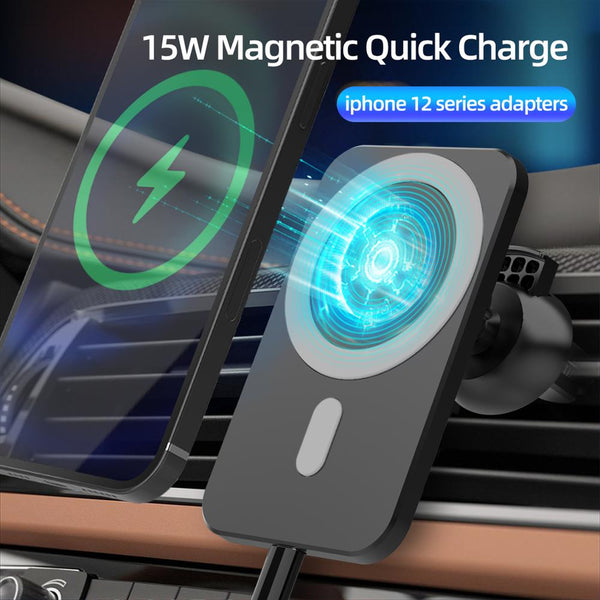 15W Wireless Car Charger For Magsafe iPhone 12 12 Pro Max 12 Mini Fast Charging Airvent Mount Magnet Adsorbable Phone Car Holder