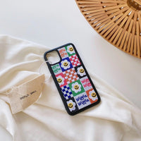 Cute Smiling Face Flowers Embroidery Personalized Phone Case for Iphone 12 11 Series