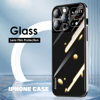 Luxury Glass Metal Lens Film Protection TPU Soft Case For iPhone 14 13 12 series