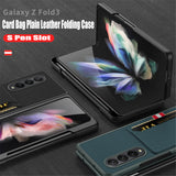 Card Slot Pen Holder Leather Case for Samsung Galaxy Z Fold 3