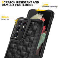 PU Leather Vanpi Double Anti Slip Hand Grip Case for Galaxy S21 Series