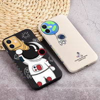 Liquid Silicone Astronaut Spaceship Case for iPhone 13 12 11 Series