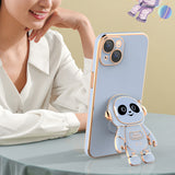 Creative Cute Panda Astronaut Holder Stand Case for iPhone 13 12 11 Pro Max