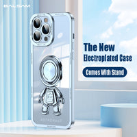 Plating 3D Astronaut Magnetic Ring Holder Case for iPhone 13 12 11 Pro Max