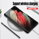 Luxury Ultra Thin Shockproof with S Pen Slot Stand Case for Samsung Galaxy S22 S21 Ultra Plus