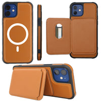 Magnetic Card Holder MagSafe Leather Case for iPhone 12 11 Series