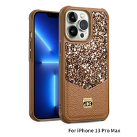 Luxury Glitter Diamod PU Leather Shockproof Case for iPhone 13 12 Pro Max Mini