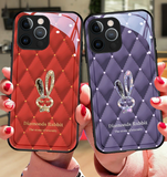 New Cartoon Rabbit Glass Lens Case For iPhone 14 13 12 series