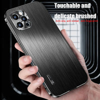 Laser Metal Brushed Lens All inclusive Anti fall Protection Case For iPhone 12 Series