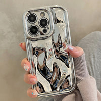 Glossy Laser Meteorite Texture Plating Case For iPhone 14 13 12 series