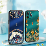Luxury Leather Relief Patterned Case For iPhone 12  Series