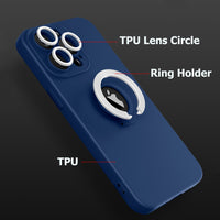 Contrast Ring Holder Armor Silicone Case For iPhone 14 13 12 series