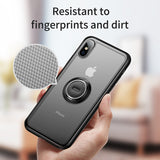 For iPhone XS XS Max XR with Magnetic Car Holder Ring Stand