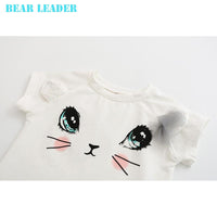 Fashion Style Cartoon Kitten Printed T-Shirts