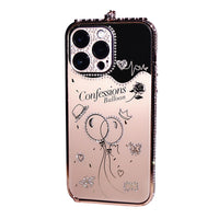 Bling Diamond Glitter Rhinestone Metal Frame Bumper Armor Case For iPhone 14 13 12 series