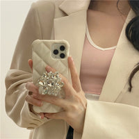 Bling Glitter 3D Crystal Diamond Ring Holder Stand Case for iPhone 14 13 12 series