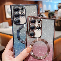 Bling Star Plating Lens Protection Magsafe Magnetic Wireless Charging Case For Samsung S23 S22 S21 series