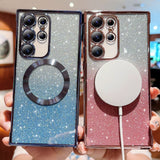 Bling Star Plating Lens Protection Magsafe Magnetic Wireless Charging Case For Samsung S23 S22 S21 series