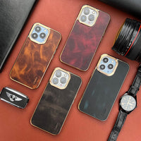 Oil Wax High Quality Leather Case for iPhone 14 13 12 series