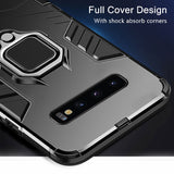 Bumper Silicone Case with Metal Ring Holder Cover For Samsung Galaxy S10 Plus S10 S10e