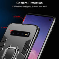 Bumper Silicone Case with Metal Ring Holder Cover For Samsung Galaxy S10 Plus S10 S10e