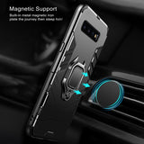 Bumper Silicone Case with Metal Ring Holder Cover For Samsung Galaxy S10 Plus S10 S10e