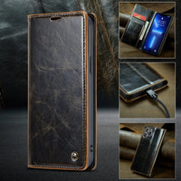 Business Leather Flip 2-in-1 Card Holder Case for iPhone 15 14 13 12 series