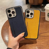 Business Matte Leather Shockroof Soft Silicone Case For iPhone 15 14 13 12 series