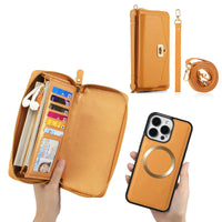 Business Wallet Cards Slot Phone Bag Case With Lanyard For iPhone 15 14 13 series