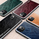 Genuine Leather Retro Vintage Case Original 360 Soft TPU Full Protective Cover for iPhone 11 Pro Max