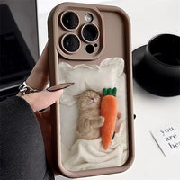 Candy Color Cute Cat Matte Shockproof Case For iPhone 15 14 13 12 series