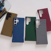 Carbon Fiber Pattern Frameless Matte Shockproof Case For Samsung Galaxy S23 S22 S21 series