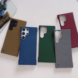 Carbon Fiber Pattern Frameless Matte Shockproof Case For Samsung Galaxy S23 S22 S21 series