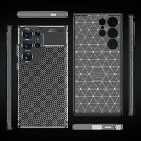 Carbon Fiber Texture TPU Case for Samsung Galaxy S24 S23 S22 S21 Ultra Plus