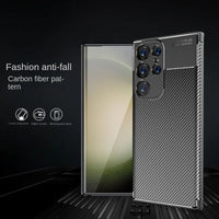 Carbon Fiber Texture TPU Case for Samsung Galaxy S24 S23 S22 S21 Ultra Plus