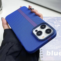 Carbon Fiber Texture Shockproof Hard Plastic Case With Metal Camera Protectionfor For iPhone 15 14 13 12 series