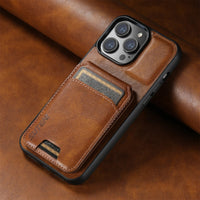 Standing Card Holder Wallet Leather Case For iPhone 15 14 13 12 series