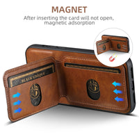 Standing Card Holder Wallet Leather Case For iPhone 15 14 13 12 series