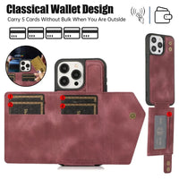 Magsafe Magnetic Shockproof Card Slots Holder Wallet Leather Case For iPhone 15 14 13 12 series